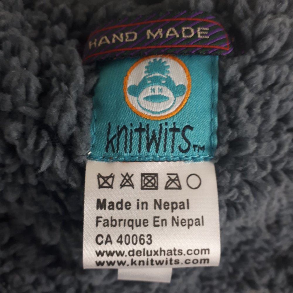 DeLux Knitwits Grey Viking Pilot Knit Hat - Picture 10 of 12